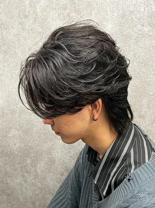 ショート パーマ メンズ メンズウルフ特化🐺 🔥長山耕大🔥のヘアスタイル