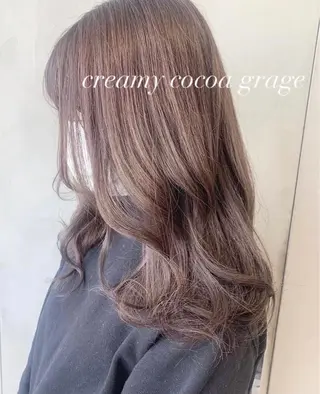 セミロング カラー ワンホン/韓国ヘア 🤍amiのヘアスタイル