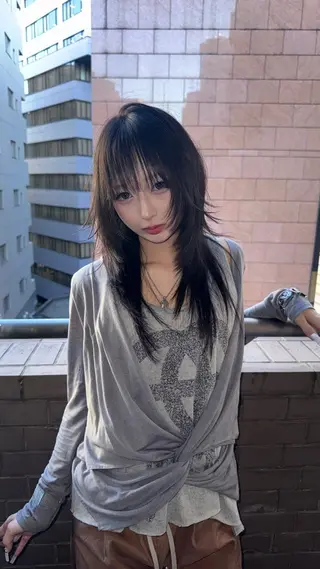 セミロング レイヤー/ハッシュ カット【春道】のヘアスタイル