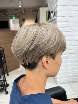 ショート カラー メンズ 【センターパート/ マッシュ】ryokaのヘアスタイル