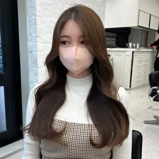 カラー 韓国ヘア♡ 顔まわりカットayaのヘアスタイル