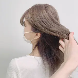 セミロング カラー ヘアアレンジ くすみミルクティー／ ブラウン🪡TOWAのヘアスタイル