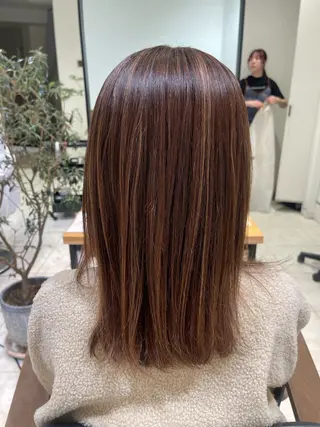 セミロング 縮毛矯正・髪質改善・ ストレート🌻ゆいのヘアスタイル