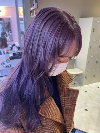 セミロング カラー ヘアアレンジ ダブルカラー 韓国ヘアKYONのヘアスタイル