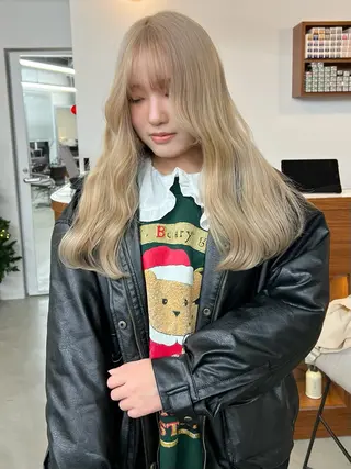 セミロング いざわりお /梅田/ブリーチのヘアスタイル