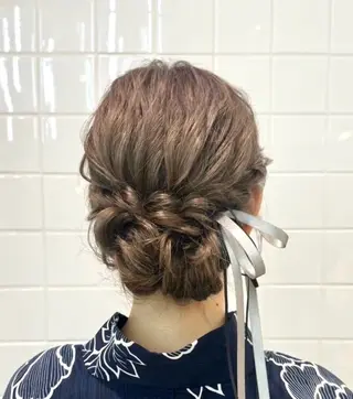 ミディアム ハイトーン/ネイル カナコ🫧のヘアスタイル