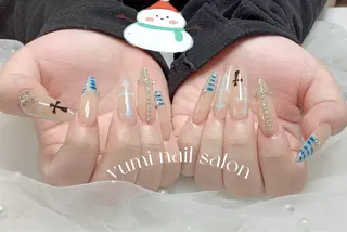 ネイル shineジェル& チップ長さだしのネイルデザイン