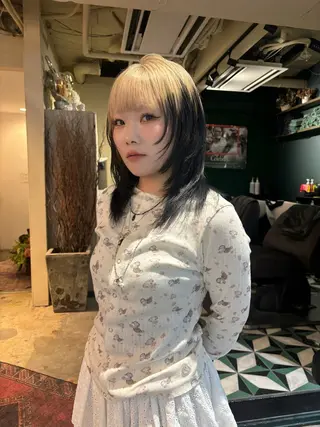 ミディアム カラー ブリーチ/エクステ はしもと　そな🫧のヘアスタイル