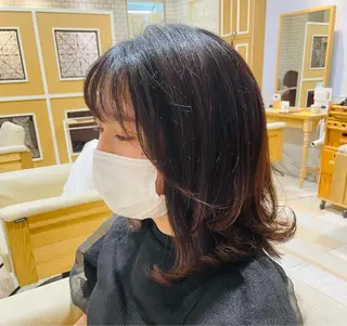 セミロング すげさやか ✨メンズカットパーマのヘアスタイル