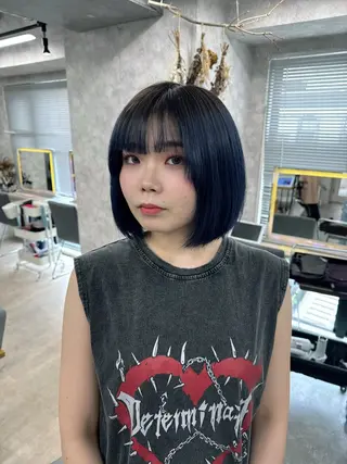 ミディアム カラー ヘアアレンジ 韓国レイヤーカット/ 儚げカラーチナツのヘアスタイル