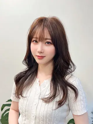 セミロング カラー パーマ 韓国×髪質改善💊 似合わせ/武田涼のヘアスタイル