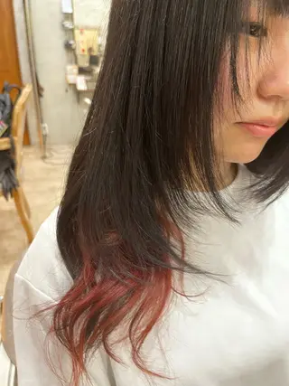 ロング カラー 艶髪/ハイトーン/ ヘアセット/モエノのヘアスタイル