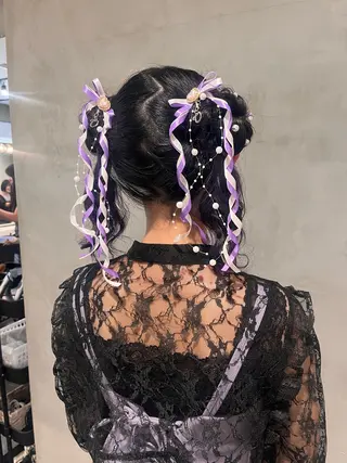 ロング ヘアアレンジ 顔まわり/暖色 可愛い特化🎀ゆうなのヘアスタイル