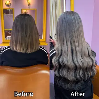 ロング シール+ちび編み込み エクステ梅田🐨のヘアスタイル