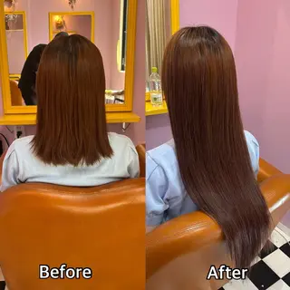 ロング シール＋ちび編み込み エクステ梅田🐨のヘアスタイル