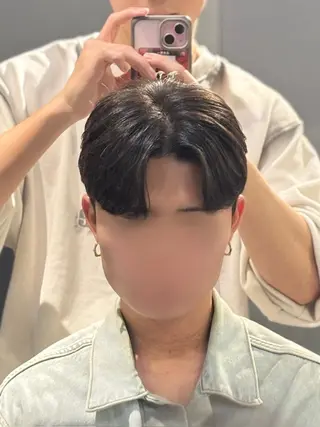 ショート パーマ メンズ 韓国メンズヘア/ ダウンパーマ/歩夢のヘアスタイル