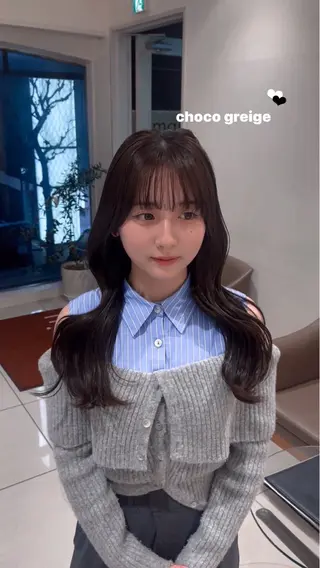 ロング カラー 💖大人韓国ヘア💖 韓国艶カラー【銀座】のヘアスタイル