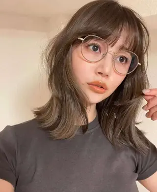 ミディアム パーマ カラー u hair所属・こばやし ももこのヘアスタイル