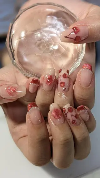 ネイル フラワー ムーンのネイルデザイン