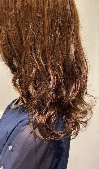 セミロング パーマ グレージュ/透明感/ 韓国ヘア/RISAのヘアスタイル