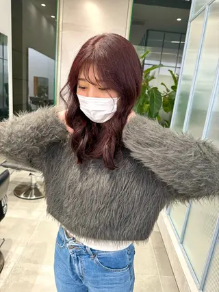 セミロング カラー ひかり／ベージュ ／似合わせカットのヘアスタイル