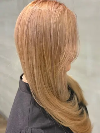 ロング カラー 鮫島海斗☆レイヤー☆ ケアブリーチ☆パーマのヘアスタイル