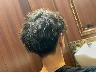 ミディアム パーマ メンズ 浅見 天翔のヘアスタイル