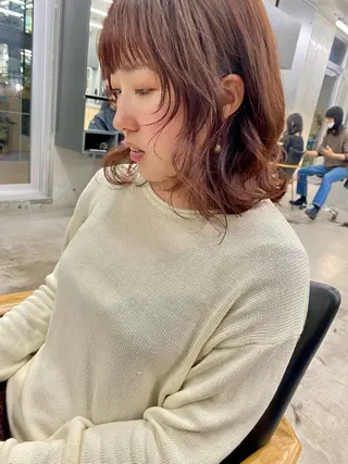 ミディアム カラー レイヤー/柔色 カラー/SAkiのヘアスタイル