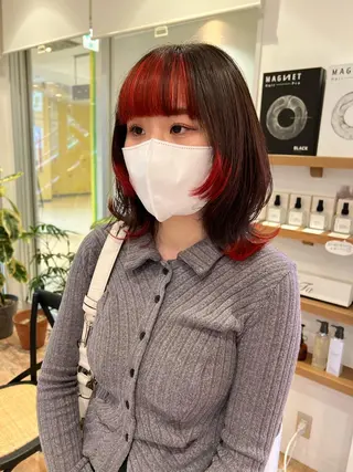 ミディアム カラー 韓国風スタイル 🍓MIZUKI🍓のヘアスタイル
