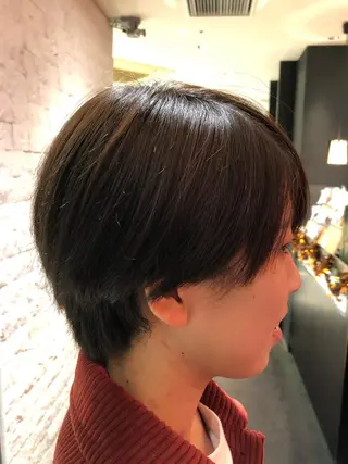 ショート カラー パーマ ✨髪質改善ストレート ×ミニボブ✨萩原　翼のヘアスタイル