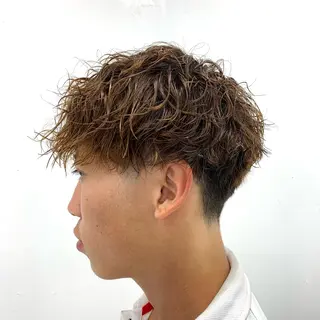 パーマ メンズ スパイキーパーマ 柏NO1 藤本葉のヘアスタイル