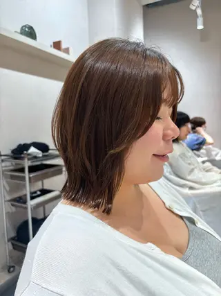 ミディアム カラー unami shibuya所属・ren ボブロブ/ミディアムのヘアスタイル