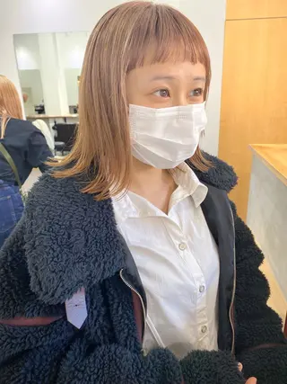 ミディアム 森貴裕/ベージュ/ パーマ/オリーブのヘアスタイル