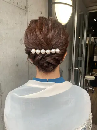 ショート ヘアアレンジ ミルクティーベージュ ブリーチ　店長　清水のヘアスタイル