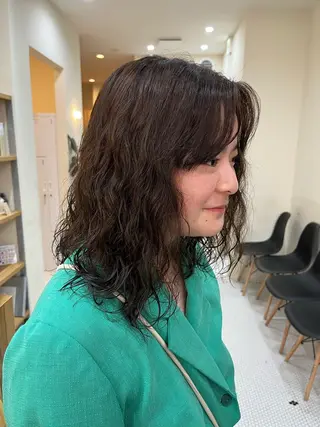 セミロング カラー パーマ ブリーチカラー/ パーマ/Asukaのヘアスタイル