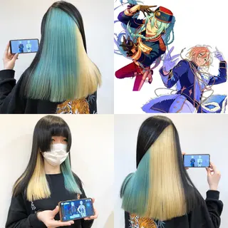 セミロング 推しカラー✨ オタク美容師ユウカのヘアスタイル