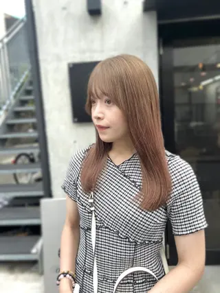 セミロング カラー 透明感カラー ✨ 韓国艶髪💗菅原のヘアスタイル