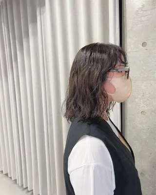 ミディアム パーマ ボブパーマコテ巻き風 パーマNo1深江秀平のヘアスタイル