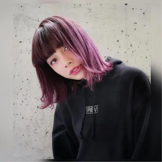 ミディアム カラー 圧倒的美髪ストレート ツダケイタロウのヘアスタイル