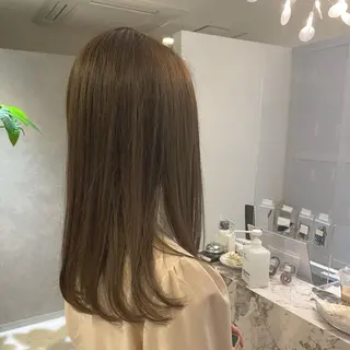 セミロング カラー ノンダメージ⭐️ 透明感カラー中田七菜のヘアスタイル