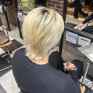 メンズ メンズ特化/センター パート🩵のヘアスタイル