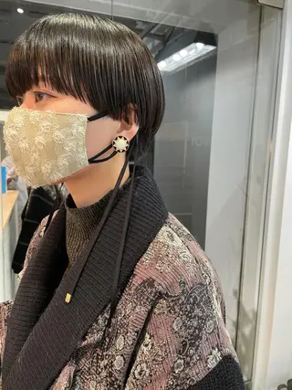 ショート カラー パーマ/透明感カラー /ボブ/吉田一生のヘアスタイル