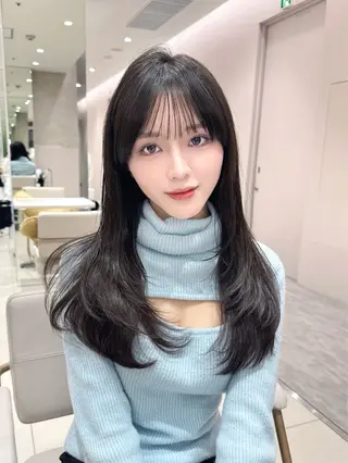 ミディアム カラー 韓国ヘア/レイヤー/ 顔まわり/りょーとのヘアスタイル