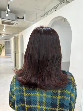 ミディアム カラー 韓国レイヤー透明感 カラーヨウスケのヘアスタイル