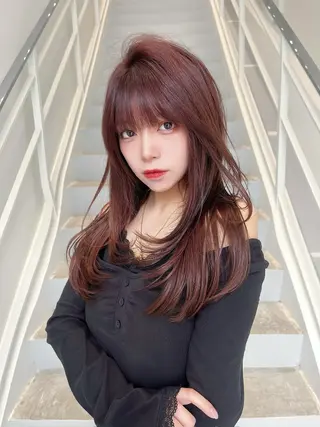 ロング カラー レイヤー/髪質改善 /透け感カラー/艶髪のヘアスタイル