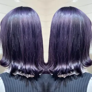 ミディアム カラー ヘアアレンジ 髪質改善×ハイトーン 中田啄也のヘアスタイル