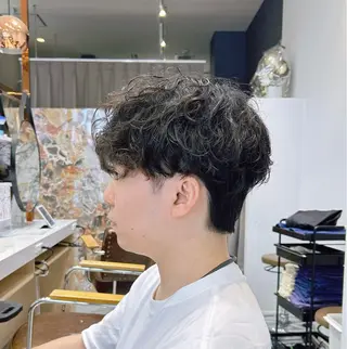 ショート パーマ メンズ calna by ELMO  上ノ井のヘアスタイル