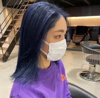 セミロング カラー DEAN所属・KEIGO/パーマ ハイトーン/DEANのヘアスタイル