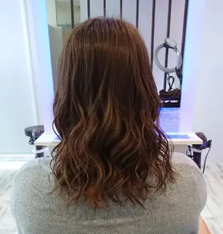 ミディアム ヘアアレンジ カラー 小林 伸行のヘアスタイル