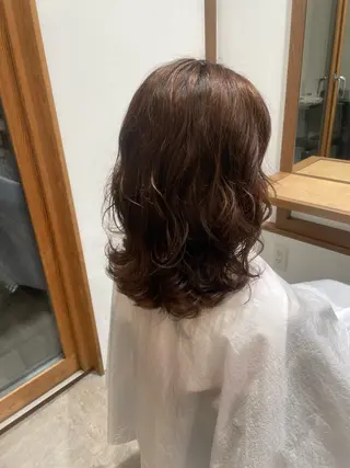 ミディアム カラー パーマ 髪質改善ストレート✨ パーマヘア✨YUKIのヘアスタイル